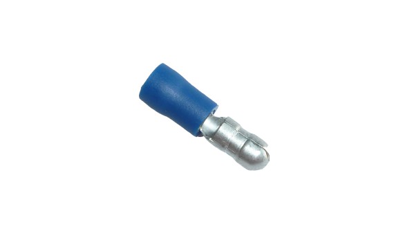 Cosse électrique isolée ronde mâle 5mm bleu en sachet de 5