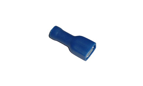 Cosse électrique plate isolée faston 6.3 mm Bleu en sachet de 5