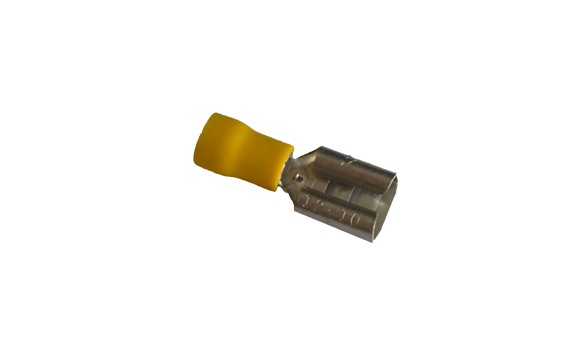 Cosse électrique plate faston 9.5mm Jaune en sachet de 5