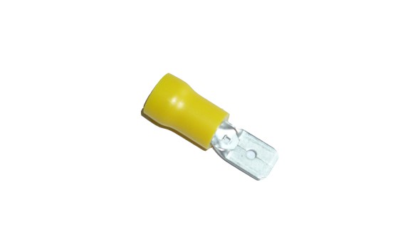 Cosse électrique Languette plate 6.3mm jaune en sachet de 5