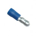 Cosse électrique isolée ronde mâle 5mm bleu en sachet de 5