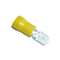 Cosse électrique Languette plate 6.3mm jaune en sachet de 5